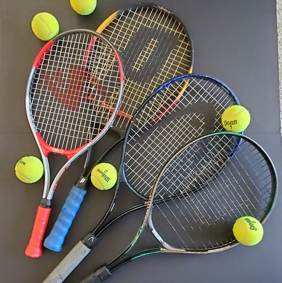 Wilson | Games | Four Tennis Rackets Wilson Head Prince Brands Plus ...